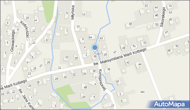 Nowa Wieś, św. Maksymiliana Marii Kolbego, 41, mapa Nowa Wieś