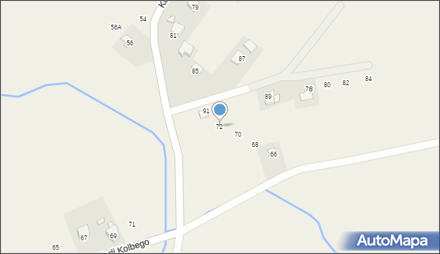 Nowa Wieś, św. Maksymiliana Marii Kolbego, 72, mapa Nowa Wieś