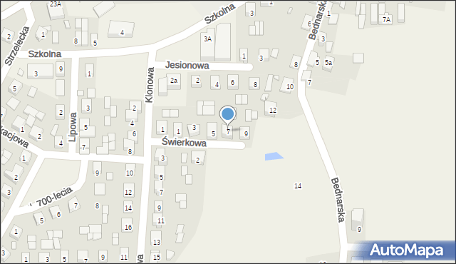 Nowe Miasto nad Wartą, Świerkowa, 7, mapa Nowe Miasto nad Wartą