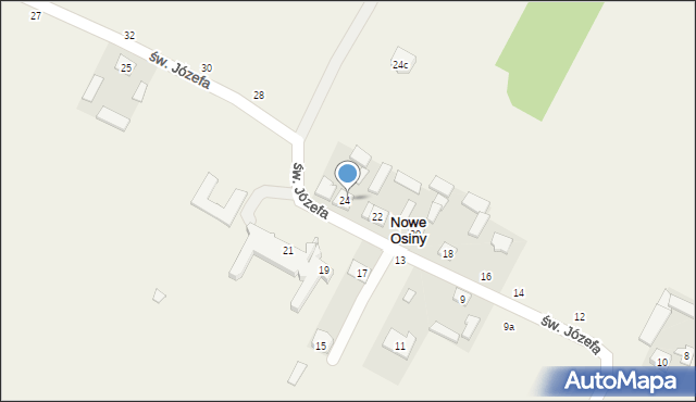 Nowe Osiny, św. Józefa, 24a, mapa Nowe Osiny
