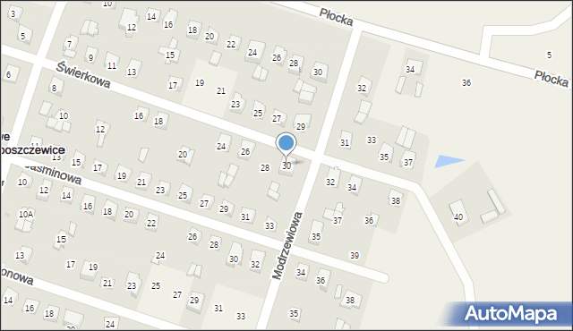 Nowe Proboszczewice, Świerkowa, 30, mapa Nowe Proboszczewice