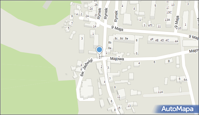 Nowogród Bobrzański, św. Jadwigi, 2, mapa Nowogród Bobrzański