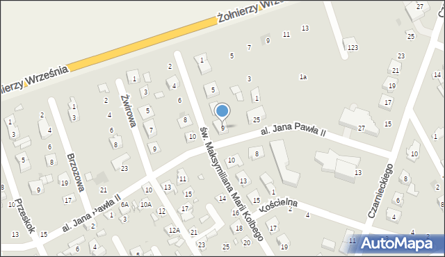 Nowy Dwór Mazowiecki, św. Maksymiliana Marii Kolbego, 9, mapa Nowy Dwór Mazowiecki