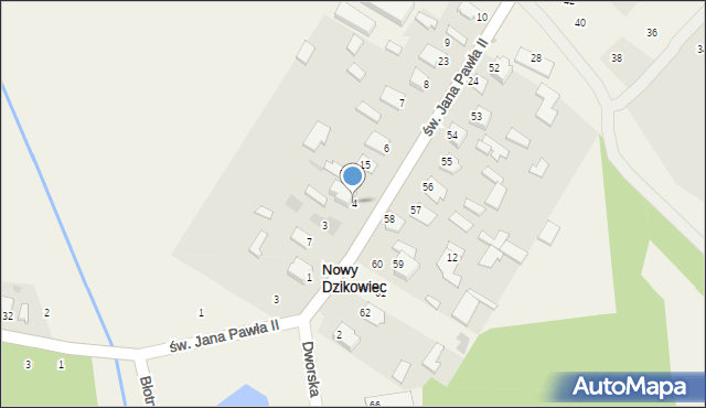 Nowy Dzikowiec, św. Jana Pawła II, 11, mapa Nowy Dzikowiec