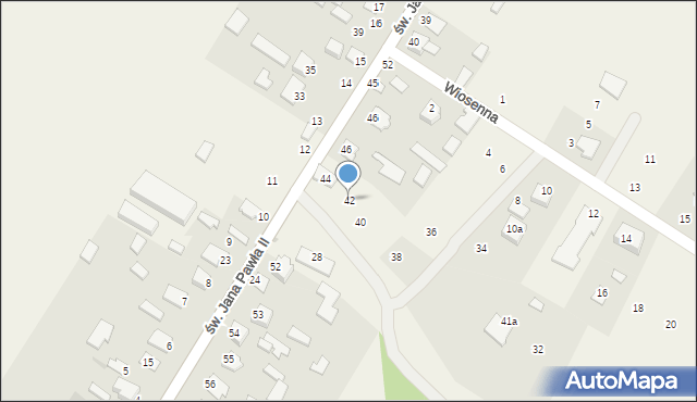Nowy Dzikowiec, św. Jana Pawła II, 42, mapa Nowy Dzikowiec