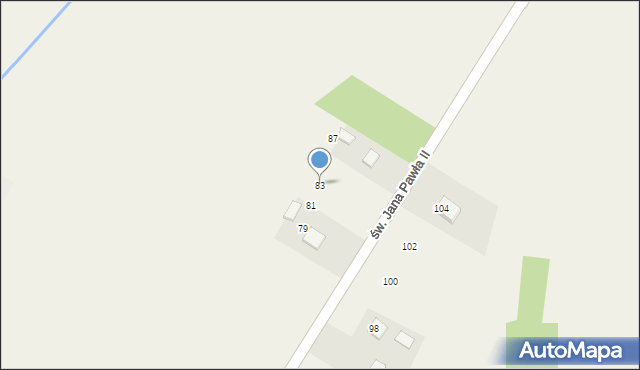 Nowy Dzikowiec, św. Jana Pawła II, 83, mapa Nowy Dzikowiec