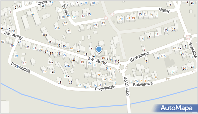 Nowy Targ, św. Anny, 12, mapa Nowego Targu