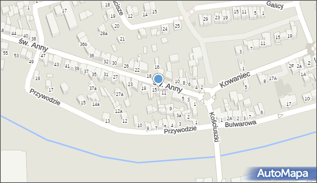 Nowy Targ, św. Anny, 13a, mapa Nowego Targu