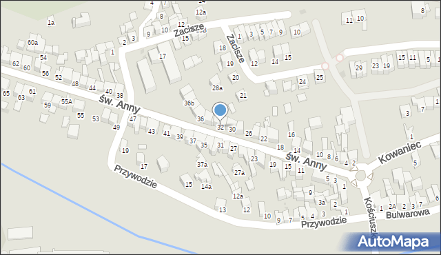 Nowy Targ, św. Anny, 32, mapa Nowego Targu
