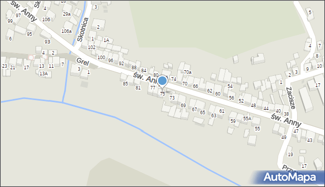 Nowy Targ, św. Anny, 75, mapa Nowego Targu