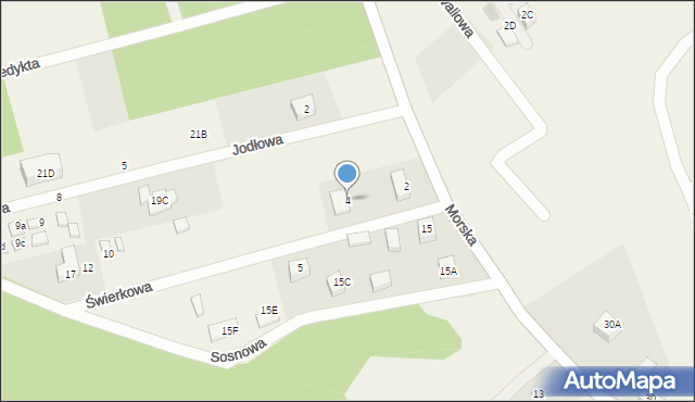 Odargowo, Świerkowa, 4, mapa Odargowo