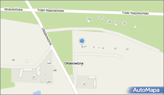 Ołdakowizna, św. Michała Archanioła, 3, mapa Ołdakowizna
