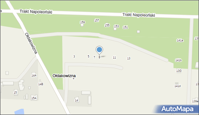 Ołdakowizna, św. Michała Archanioła, 9, mapa Ołdakowizna