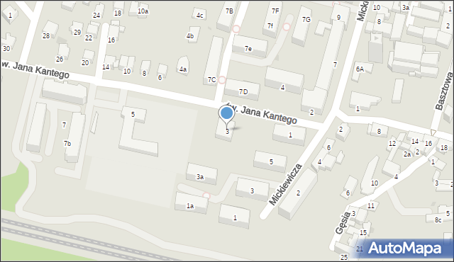 Olkusz, św. Jana Kantego, 3, mapa Olkusz