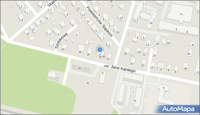Olkusz, św. Jana Kantego, 32, mapa Olkusz