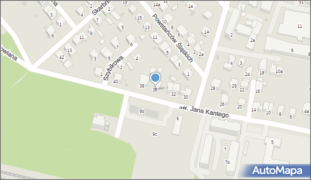 Olkusz, św. Jana Kantego, 36, mapa Olkusz
