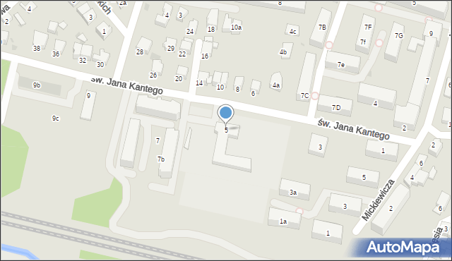 Olkusz, św. Jana Kantego, 5, mapa Olkusz