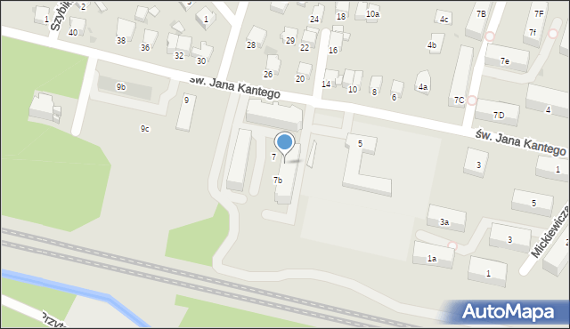 Olkusz, św. Jana Kantego, 7A, mapa Olkusz