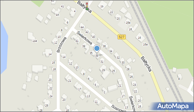 Olsztyn, Świerkowa, 33, mapa Olsztyna