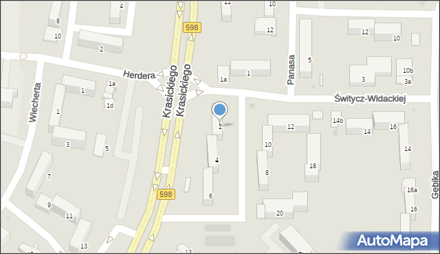 Olsztyn, Świtycz-Widackiej Balbiny, 2, mapa Olsztyna