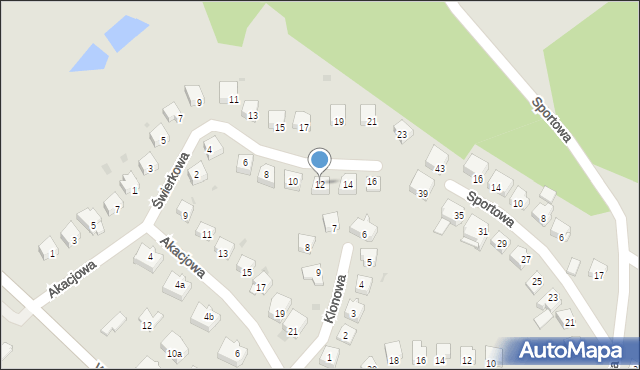 Olsztynek, Świerkowa, 12, mapa Olsztynek