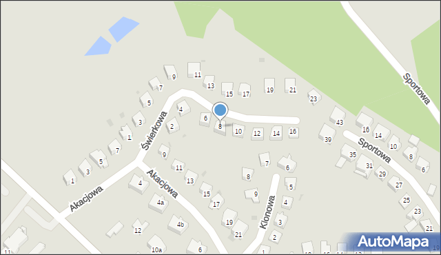 Olsztynek, Świerkowa, 8, mapa Olsztynek