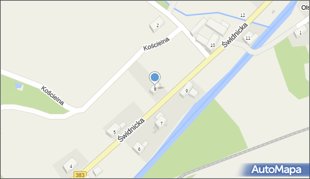 Olszyniec, Świdnicka, 8, mapa Olszyniec