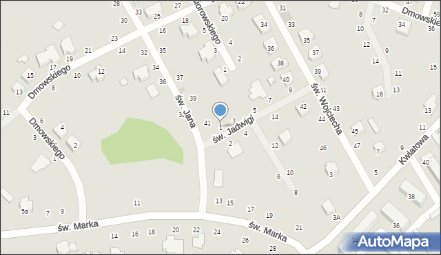 Opoczno, św. Jadwigi, 1, mapa Opoczno