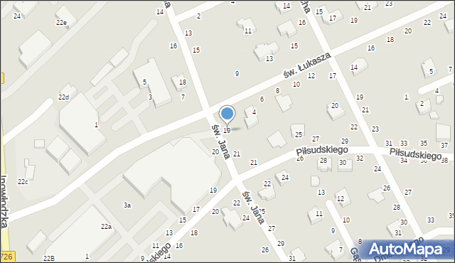 Opoczno, św. Jana, 19, mapa Opoczno