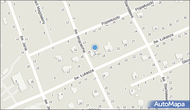 Opoczno, św. Łukasza, 17, mapa Opoczno