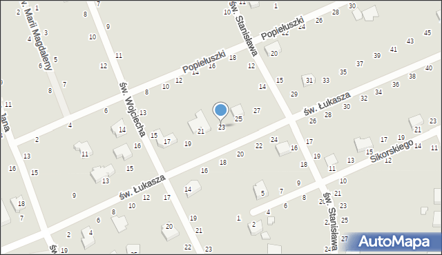 Opoczno, św. Łukasza, 23, mapa Opoczno