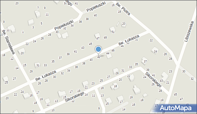 Opoczno, św. Łukasza, 42, mapa Opoczno
