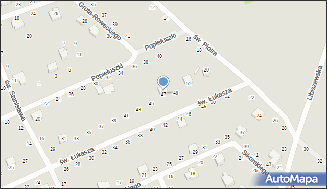 Opoczno, św. Łukasza, 47, mapa Opoczno