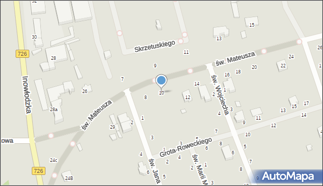 Opoczno, św. Mateusza, 10, mapa Opoczno