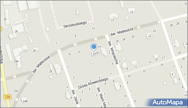Opoczno, św. Mateusza, 12, mapa Opoczno