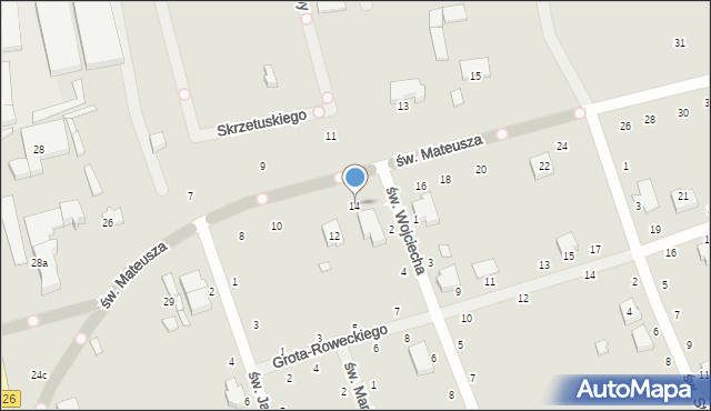 Opoczno, św. Mateusza, 14, mapa Opoczno