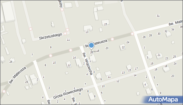 Opoczno, św. Mateusza, 16, mapa Opoczno