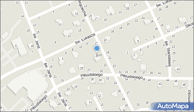 Opoczno, św. Wojciecha, 20, mapa Opoczno