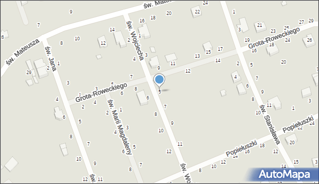 Opoczno, św. Wojciecha, 5, mapa Opoczno