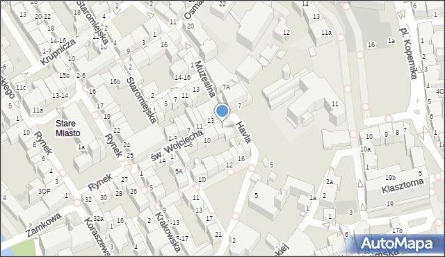 Opole, św. Wojciecha, 14-16, mapa Opola