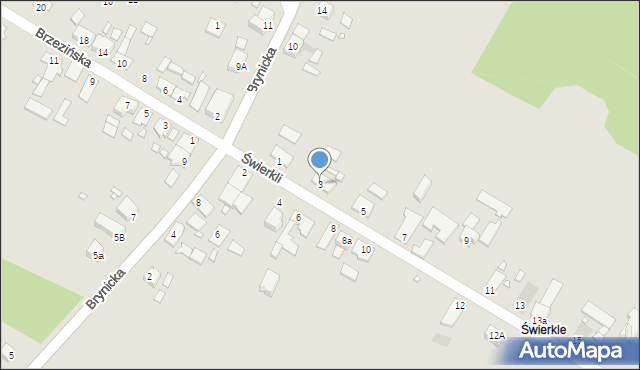 Opole, Świerkli, 3, mapa Opola