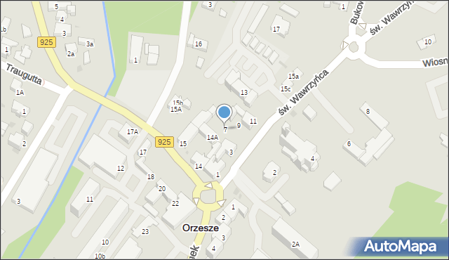 Orzesze, św. Wawrzyńca, 7, mapa Orzesze