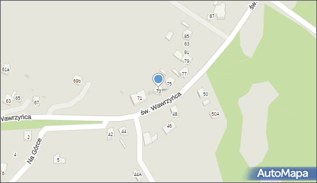 Orzesze, św. Wawrzyńca, 73, mapa Orzesze