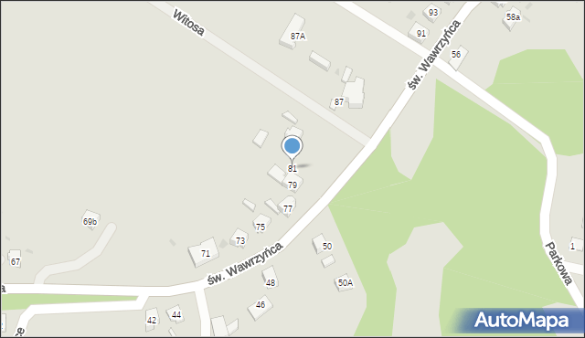 Orzesze, św. Wawrzyńca, 81, mapa Orzesze