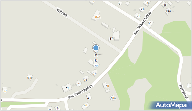 Orzesze, św. Wawrzyńca, 83, mapa Orzesze