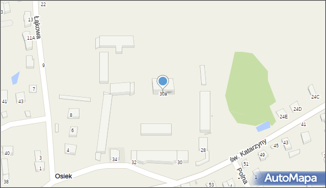 Osiek, św. Katarzyny, 30a, mapa Osiek