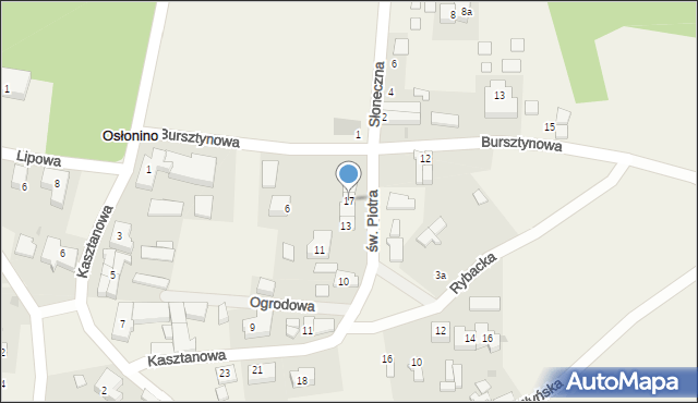 Osłonino, św. Piotra, 17, mapa Osłonino