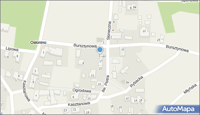 Osłonino, św. Piotra, 19, mapa Osłonino