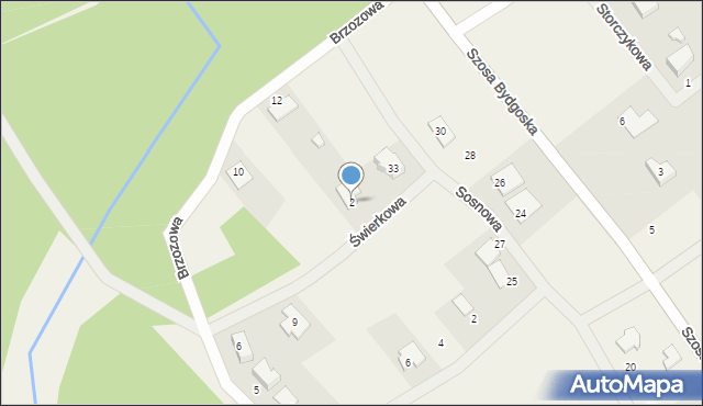 Osówiec, Świerkowa, 2, mapa Osówiec