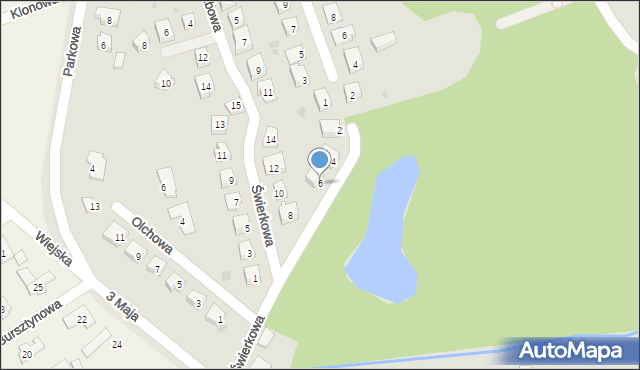 Ostróda, Świerkowa, 6, mapa Ostróda